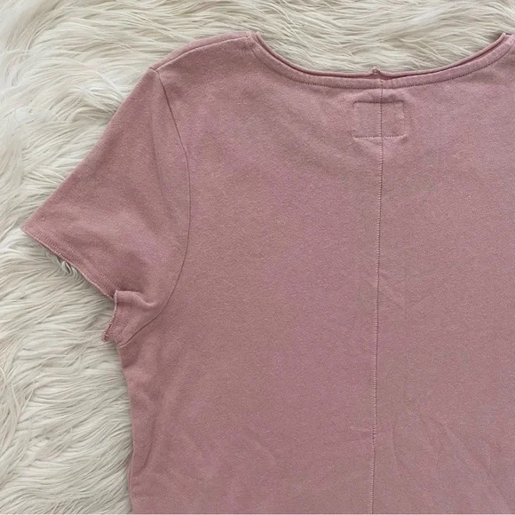 Pact Blush Pink Organic Cotton Linen Short Sleeve Tee Shirt - Picture 6 of 6